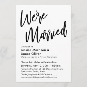 Modernes Minimalistisch Wir sind Verheiratet Schwa Einladung