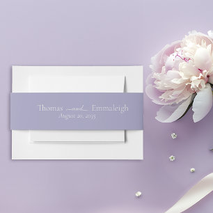 Modernes Minimalistischer Lavendel Lila Silver Mon Einladungsbanderole
