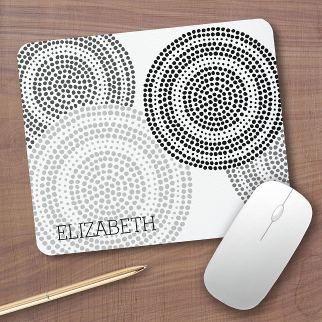 Modernes Minimalistischer Punkt Geometrisches Zirk Mousepad (Custom Mousepad)