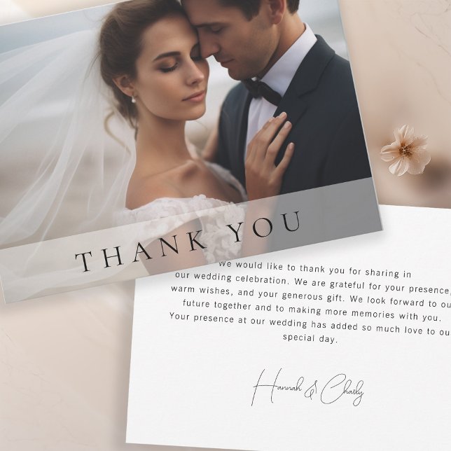 Modernes Minimalistisches 1 Foto Vielen Dank Dankeskarte (Von Creator hochgeladen)