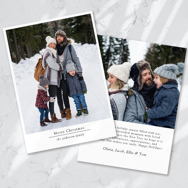 Modernes Minimalistisches 2 Foto Frohe Weihnachten (Von Creator hochgeladen)