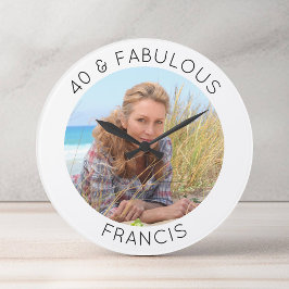 Modernes Minimalistisches 40 & fabelhaftes Foto Große Wanduhr