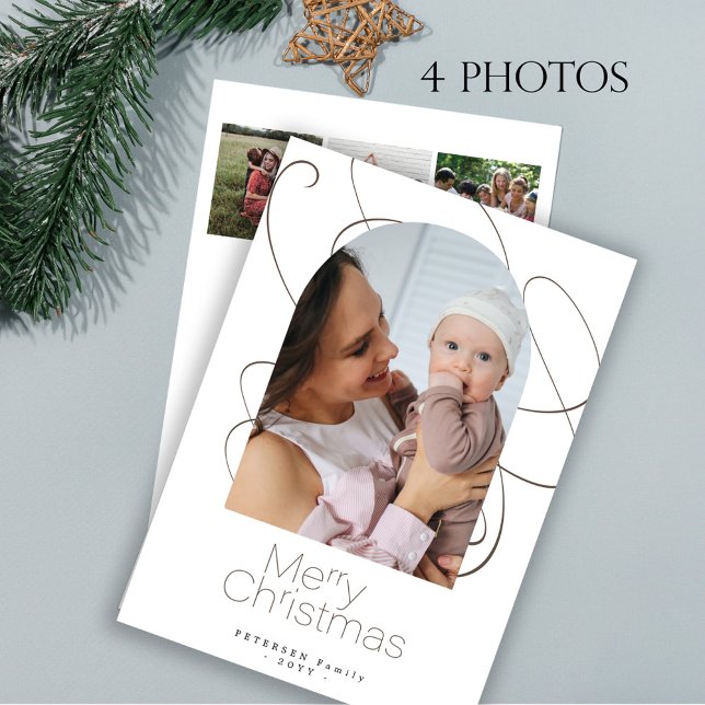 Modernes, minimalistisches 4 Foto Weihnachten (Von Creator hochgeladen)