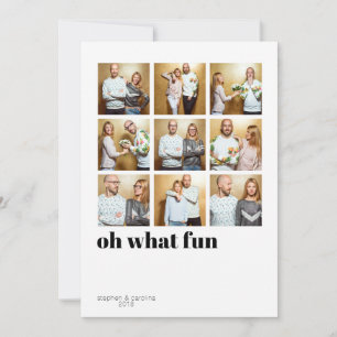 Modernes Minimalistisches 9-Square-Foto Feiertagskarte