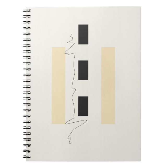 Modernes Minimalistisches Abstraktes Notebook Notizblock (Vorderseite)