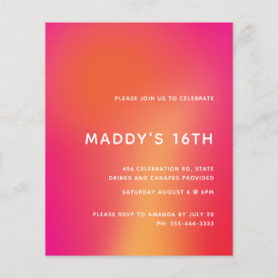 Modernes Minimalistisches Abstraktes Sweet 16 Invi Flyer