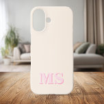 Modernes Minimalistisches Anfangsmonogramm iPhone 16 Hülle<br><div class="desc">Erstellen Sie Ihren eigenen personalisierten iPhone Case mit individuellem Anfangsnamen in moderner minimalistischer Typografie. Erhältlich in verschiedenen Farben und Stilen.</div>