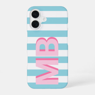 Modernes minimalistisches Anfangsmonogramm iPhone 16 Hülle