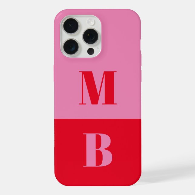 Modernes minimalistisches Anfangsmonogramm iPhone Hülle (Rückseite)