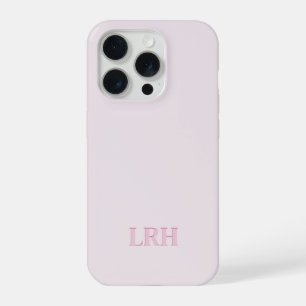Modernes Minimalistisches Anfangsrosa Monogramm iPhone 15 Pro Hülle