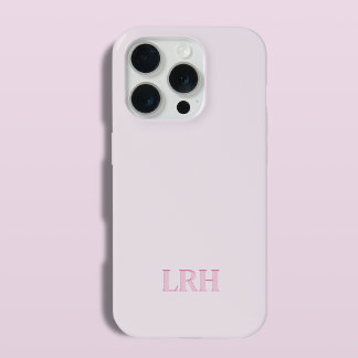 Modernes Minimalistisches Anfangsrosa Monogramm iPhone 15 Pro Hülle