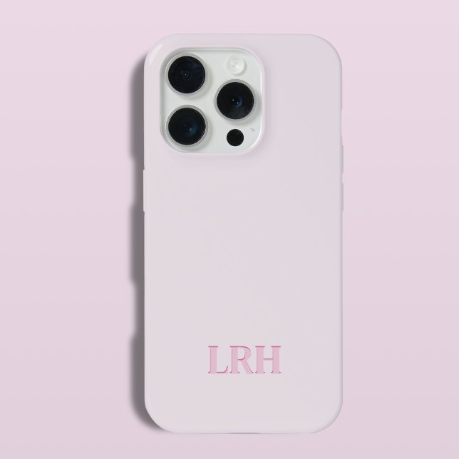 Modernes Minimalistisches Anfangsrosa Monogramm iPhone Hülle (Von Creator hochgeladen)