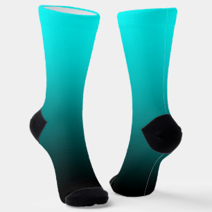 Modernes Minimalistisches Aqua Black Gradient Socken