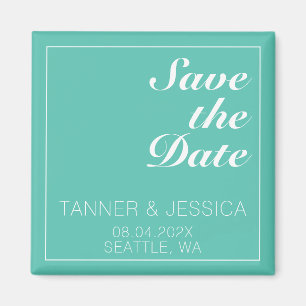Modernes Minimalistisches Aqua & White Save the Da Magnet
