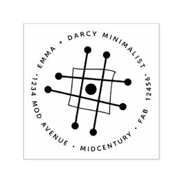 Modernes, Minimalistisches Atom-Atom des Atomplatz Permastempel