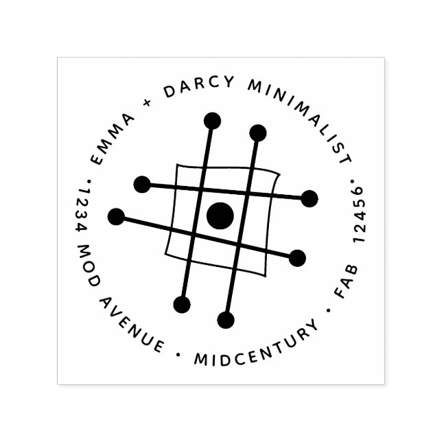 Modernes, Minimalistisches Atom-Atom des Atomplatz Permastempel (Design)