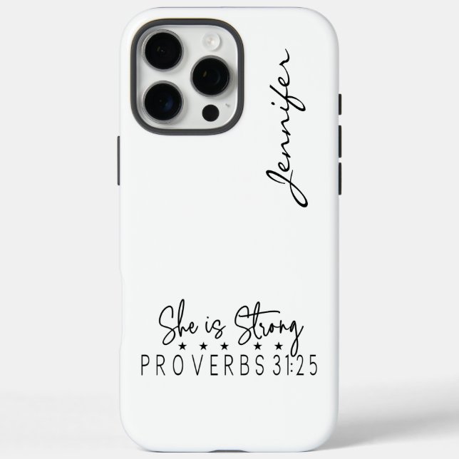 Modernes Minimalistisches B&W Bible Verse Sprichwo Case-Mate iPhone Hülle (Rückseite)