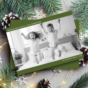 Modernes Minimalistisches B&W-Foto Feiertagskarte