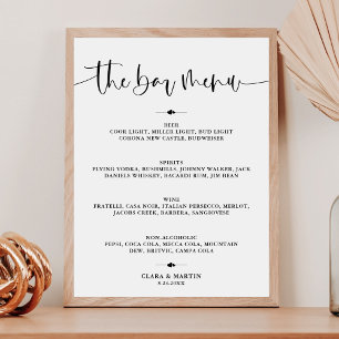 Modernes Minimalistisches Bar-Chefkoch beim Hochze Poster
