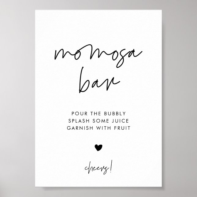 Modernes Minimalistisches Bar Momosa Poster (Vorne)