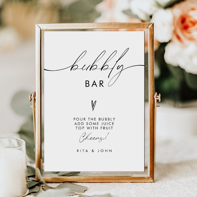 Modernes Minimalistisches Bar Wedding-Zeichen Poster (Von Creator hochgeladen)