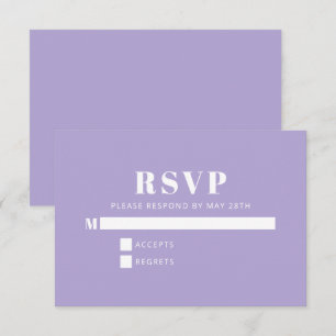 Modernes Minimalistisches Bat Mitzvah Lavender Lil RSVP Karte
