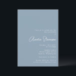 Modernes Minimalistisches Bat Mitzvah Script Dusty Einladung<br><div class="desc">Modernes Minimalistisches Bat Mitzvah Einladung in Dusty Blue</div>