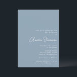 Modernes Minimalistisches Bat Mitzvah Script Dusty Einladung<br><div class="desc">Modernes Minimalistisches Bat Mitzvah Einladung in Dusty Blue</div>