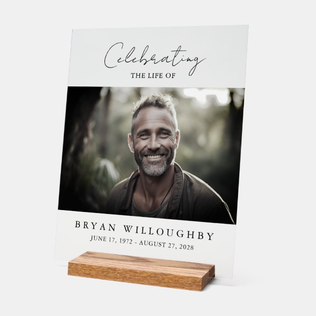 Modernes Minimalistisches Beerdigungsdenkmal 11x14 Acrylschild (Winkel)