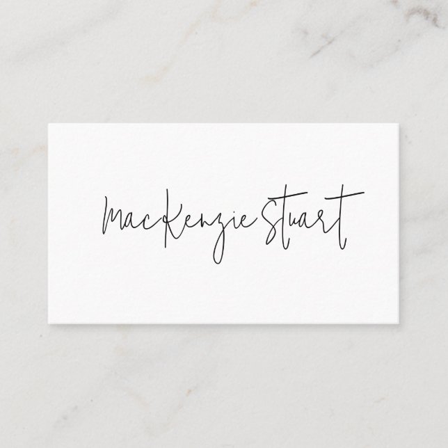 Modernes Minimalistisches Beruflich Einfaches Schw Visitenkarte (Vorderseite)