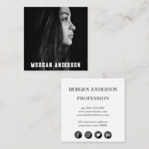 Modernes Minimalistisches Berufliches Foto Quadratische Visitenkarte