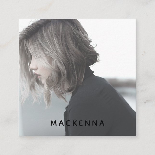 Modernes Minimalistisches Berufliches Haar-Stylist Quadratische Visitenkarte (Vorderseite)