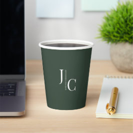 Modernes Minimalistisches Berufliches Monogramm Du Pappbecher