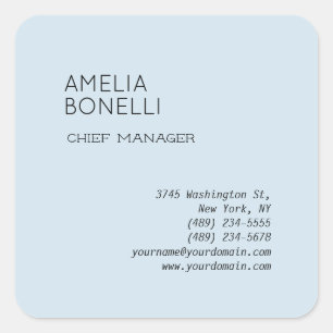 Modernes Minimalistisches Berufliches Schlicht Bla Quadratischer Aufkleber