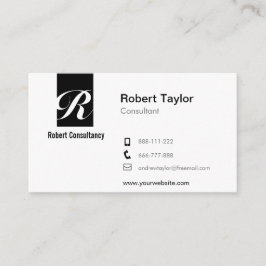 Modernes Minimalistisches berufliches Schwarzweiss Visitenkarte