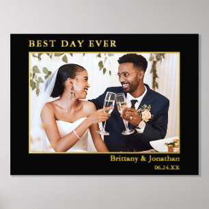 Modernes Minimalistisches Best Day Ever Wedding Fo Foliendrucke