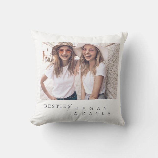 Modernes Minimalistisches Best Friends BESTE FREUN Kissen (Vorderseite)