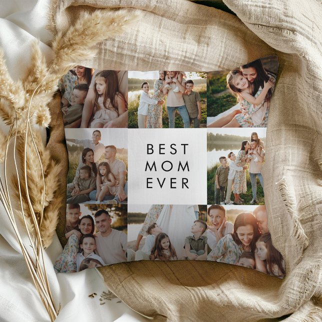 Modernes Minimalistisches Best Mama Foto Kissen (Von Creator hochgeladen)