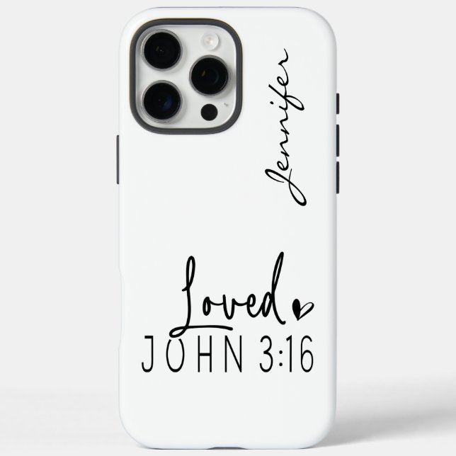Modernes Minimalistisches Bibelverse John 3:16 iPh Case-Mate iPhone Hülle (Rückseite)