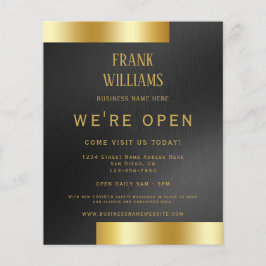 Modernes Minimalistisches Black and Gold Corporate Flyer