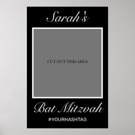 Modernes Minimalistisches Black Bat Mitzvah Foto P Poster