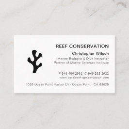 Modernes Minimalistisches Black Coral Reef Tauchen Visitenkarte