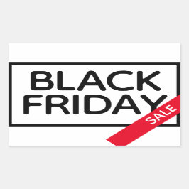 Modernes, minimalistisches Black Friday Sale Rechteckiger Aufkleber