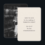 Modernes Minimalistisches Black Ivory Wedding Foto Save The Date<br><div class="desc">Modernes Minimalistisches Black Ivory Wedding Foto Save the Date</div>