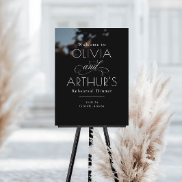 Modernes Minimalistisches Black Probe Dinner Willk Acrylschild
