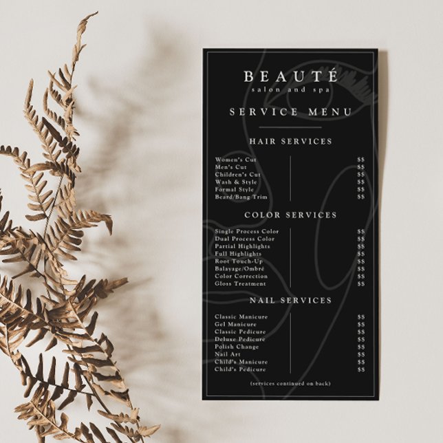 Modernes Minimalistisches Black Salon/Wellness-Cen (Von Creator hochgeladen)