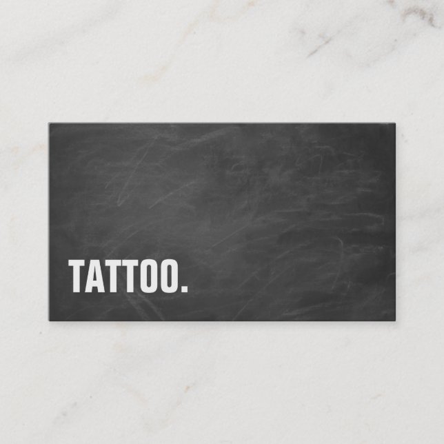 Modernes Minimalistisches Blackboard Tattoo Berufl Visitenkarte (Vorderseite)