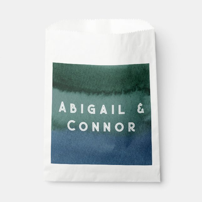 Modernes Minimalistisches Blau Aquamarin Geschenktütchen (Vorderseite)