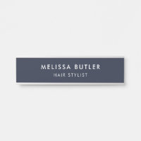 Modernes Minimalistisches Blauer Türzeichen