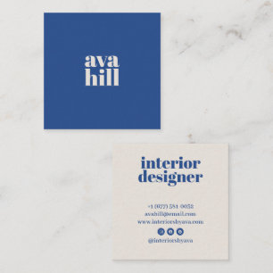 Modernes minimalistisches blaues professionelles L Quadratische Visitenkarte